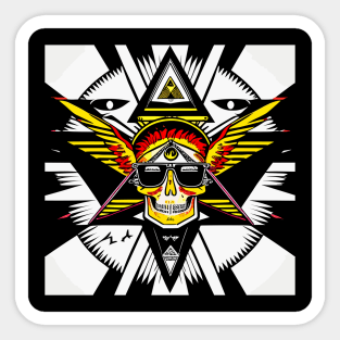 Chill Illuminati Skull Sticker